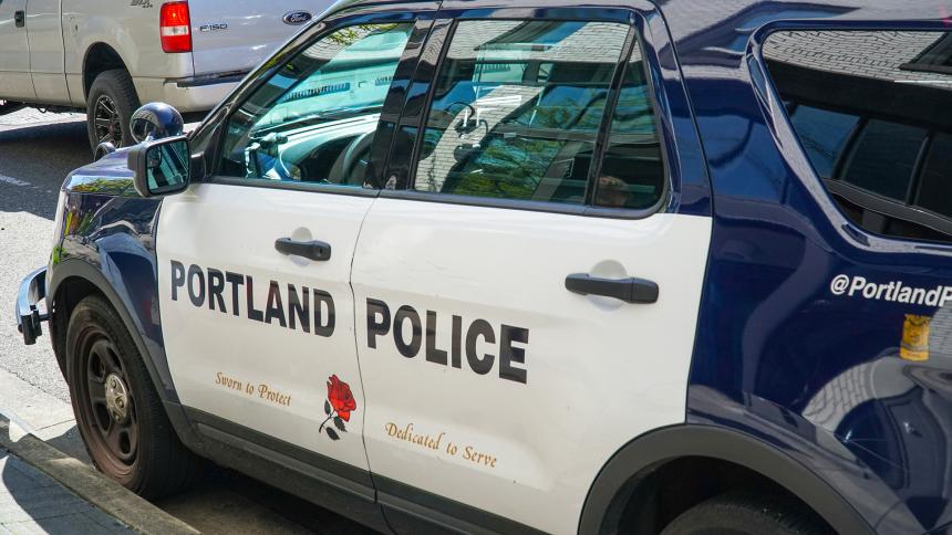 A 'Portland Police' car
