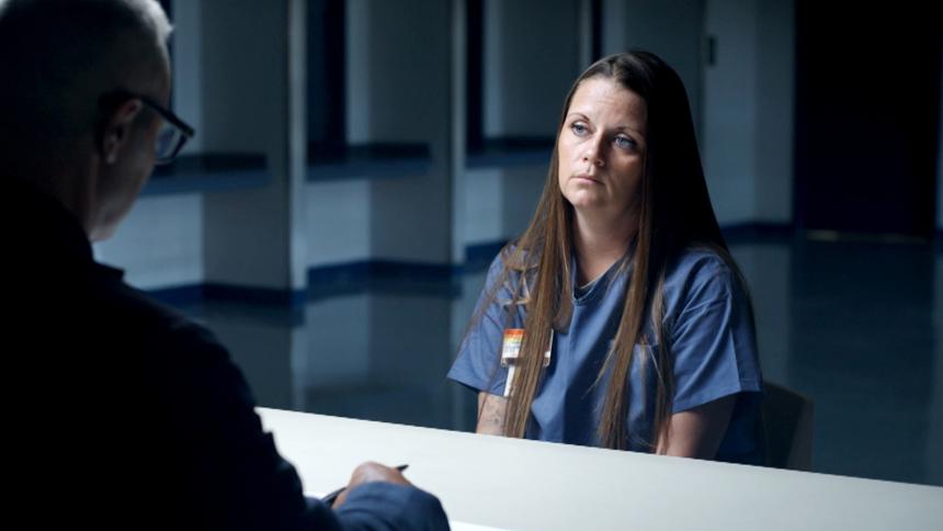 Rachel Wade being interviewed by David Scott for Interview With A Killer
